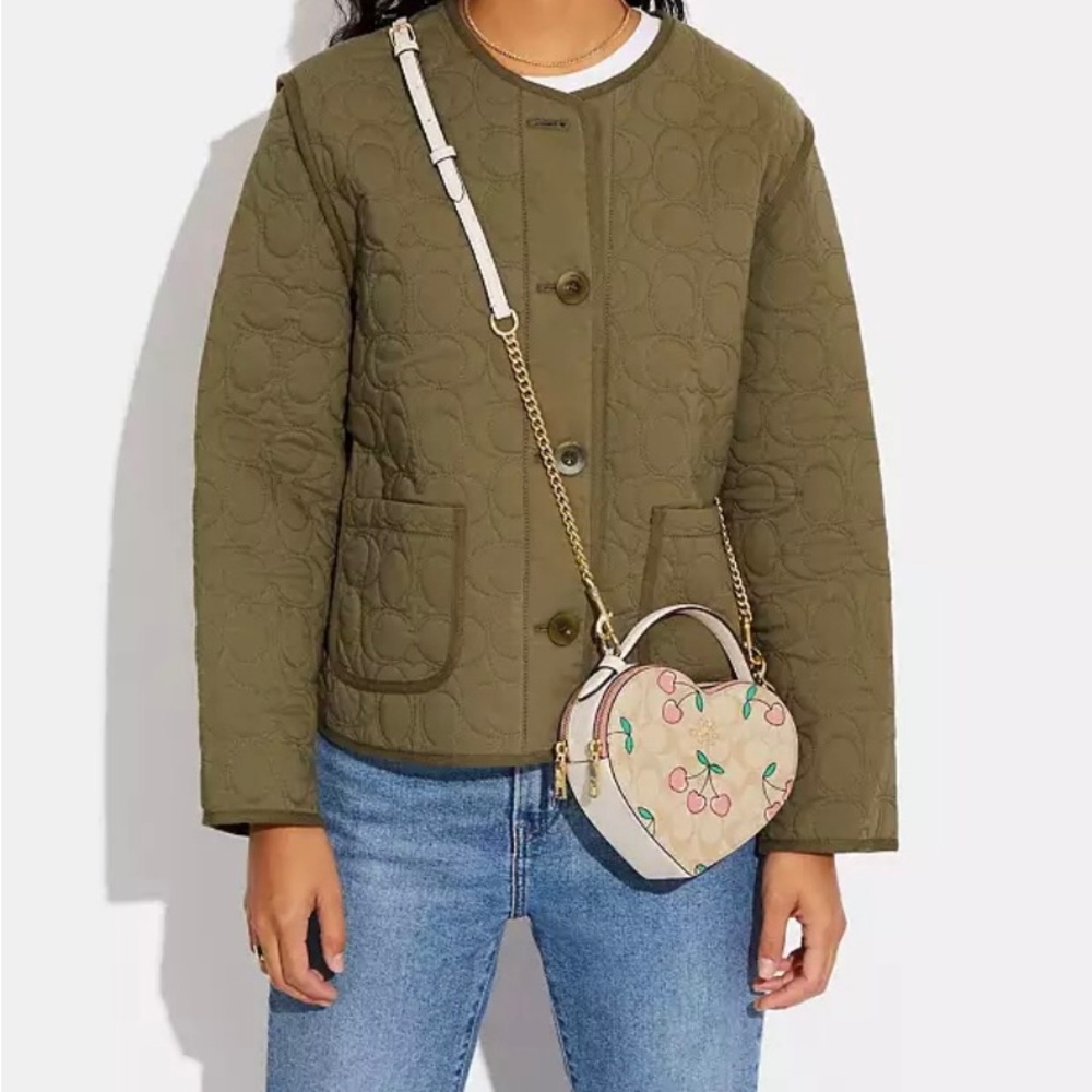 Coach Heart Shape Crossbody With Heart Cherry Print - Picture 6 of 14